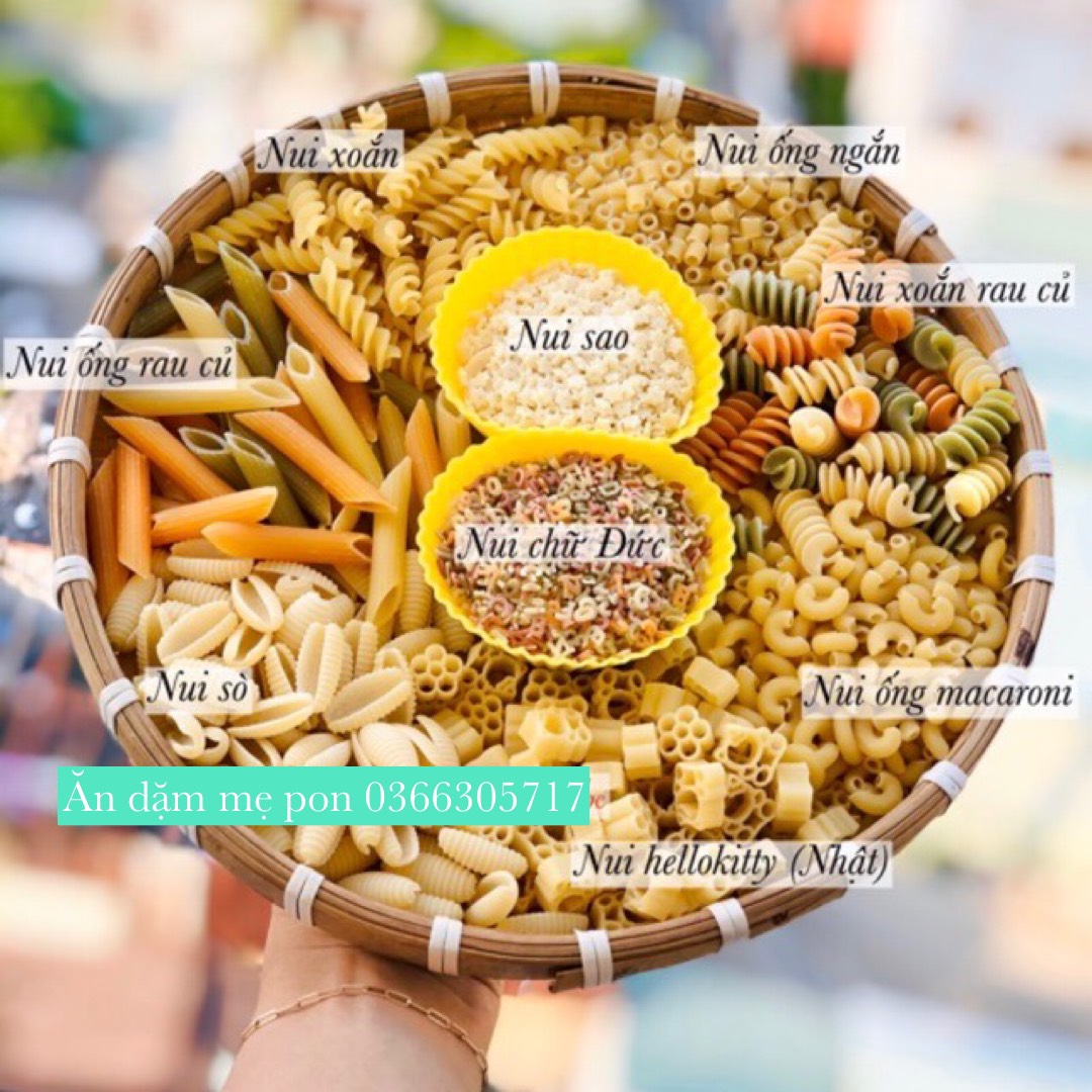 Mì nui hữu cơ bio-markal-nui chữ,nui sao,nui xoắn, nui sò rau củ gói tách lẻ 50gr,80gr,100gr