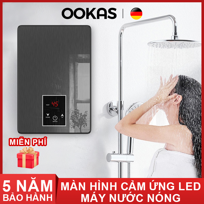 OOKAS  trực Máy nước nóng tức thì điện với chức năng tự điều chỉnh Máy nước nóng  Điện 220V Màn Hình Cảm Ứng LCD máy nước nóng- Chính hãng