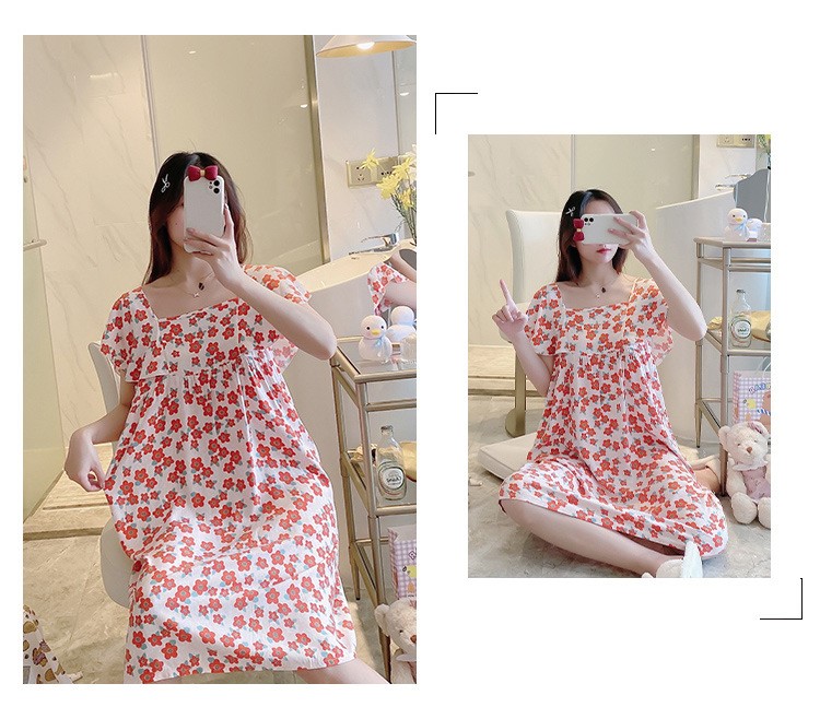 Váy lanh mặc nhà siêu mát vn70 freesize dưới 65kg