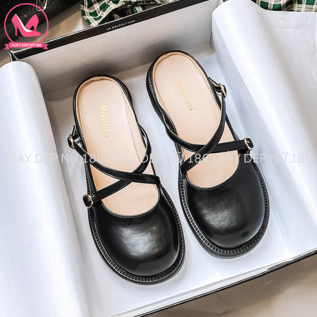 Sục đế đốc quai chéo nữ tính sục tiểu thư 2 màu đen trắng đủ size