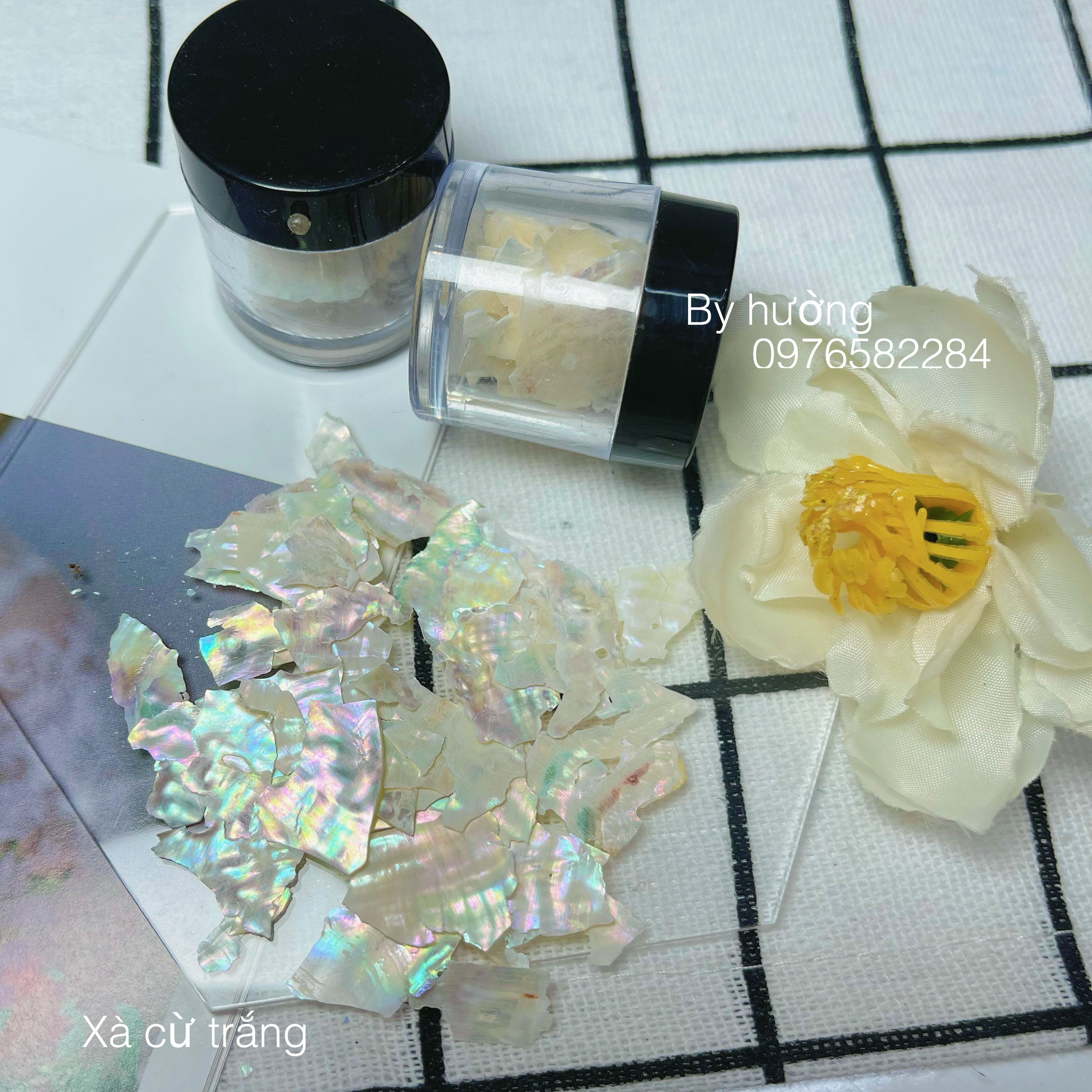 Xà cừ nail trắng ngọc trai