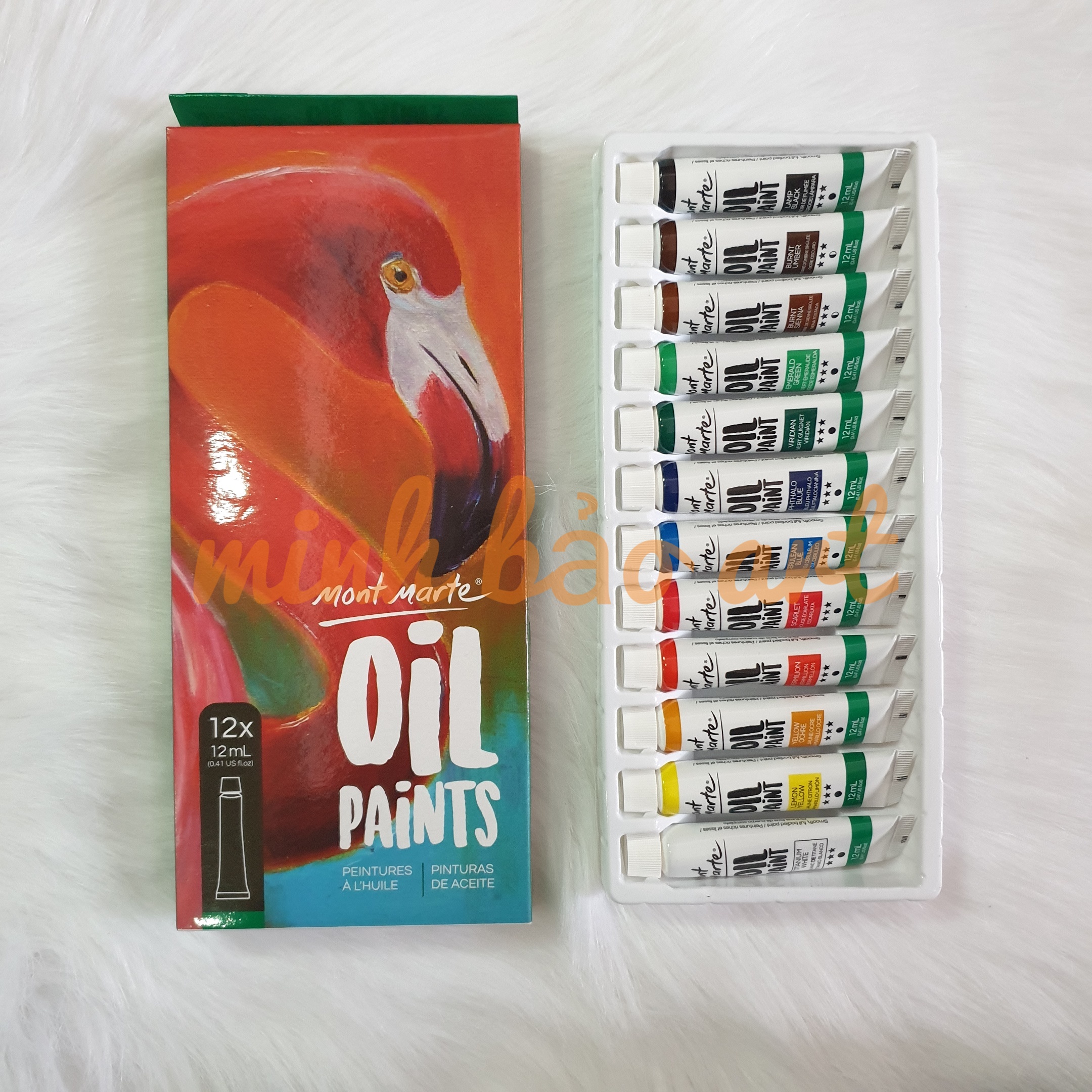 Bộ màu sơn dầu mont marte 12 màu tuýp 12 ml