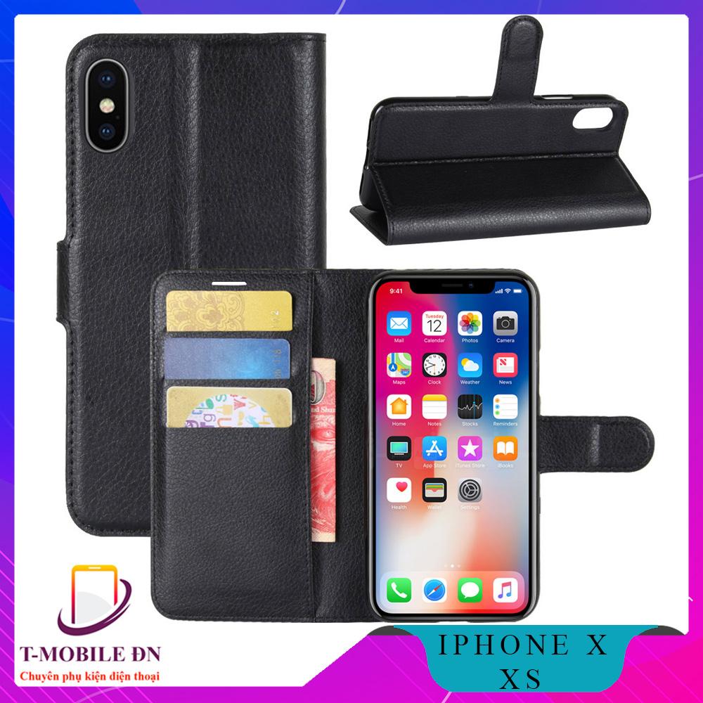 Bao da dành cho iPhone X XS Cao cấp có nắp gập và chống xem video tiện lợi
