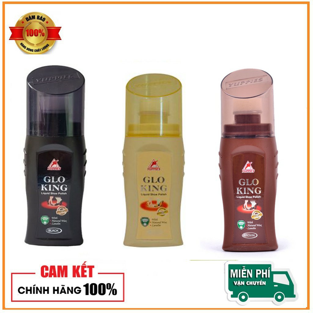Xi Đánh Giày Malaysia Glo King Màu Đen, Nâu Và Không Màu, Xi Nước Đánh Giày