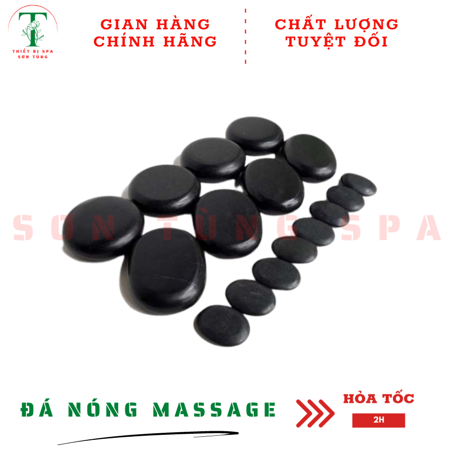 Bộ đá nóng bazan massage 16 viên cho spa/thẩm mỹ viện