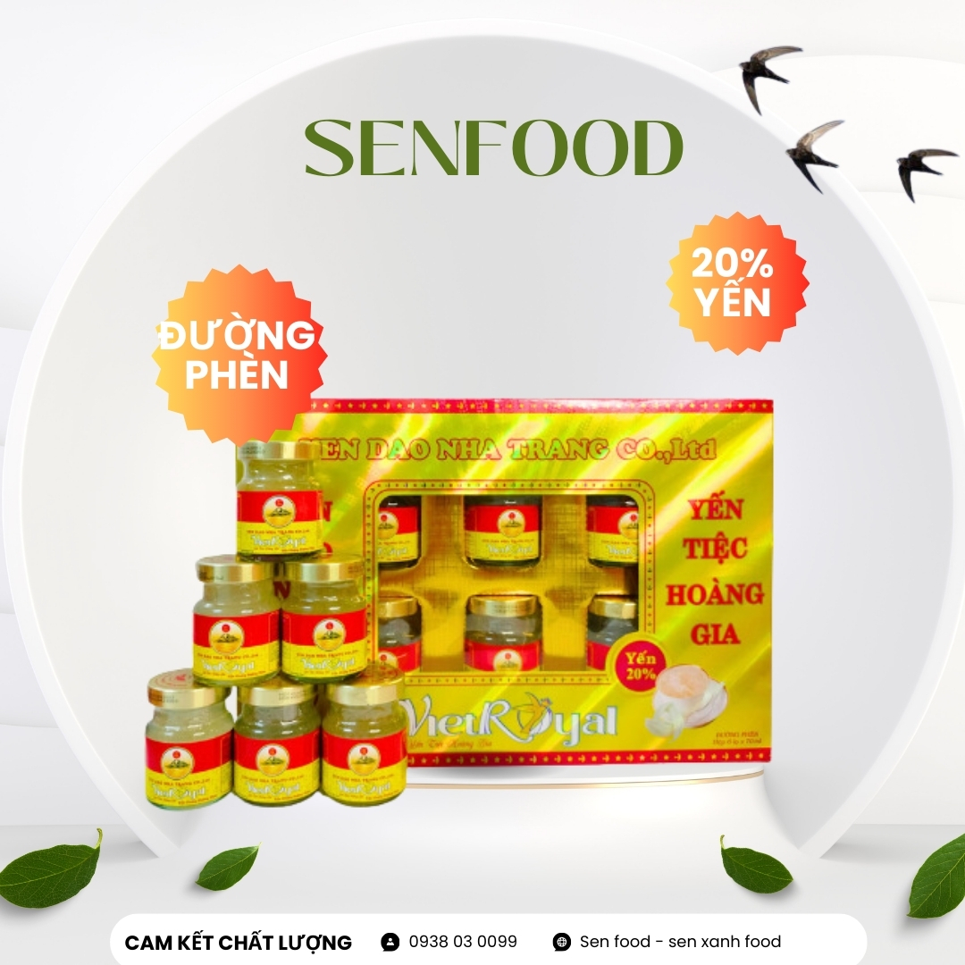 Hộp 6 hũ yến sào chưng đường phèn 20% yến VietRoyal 70ml