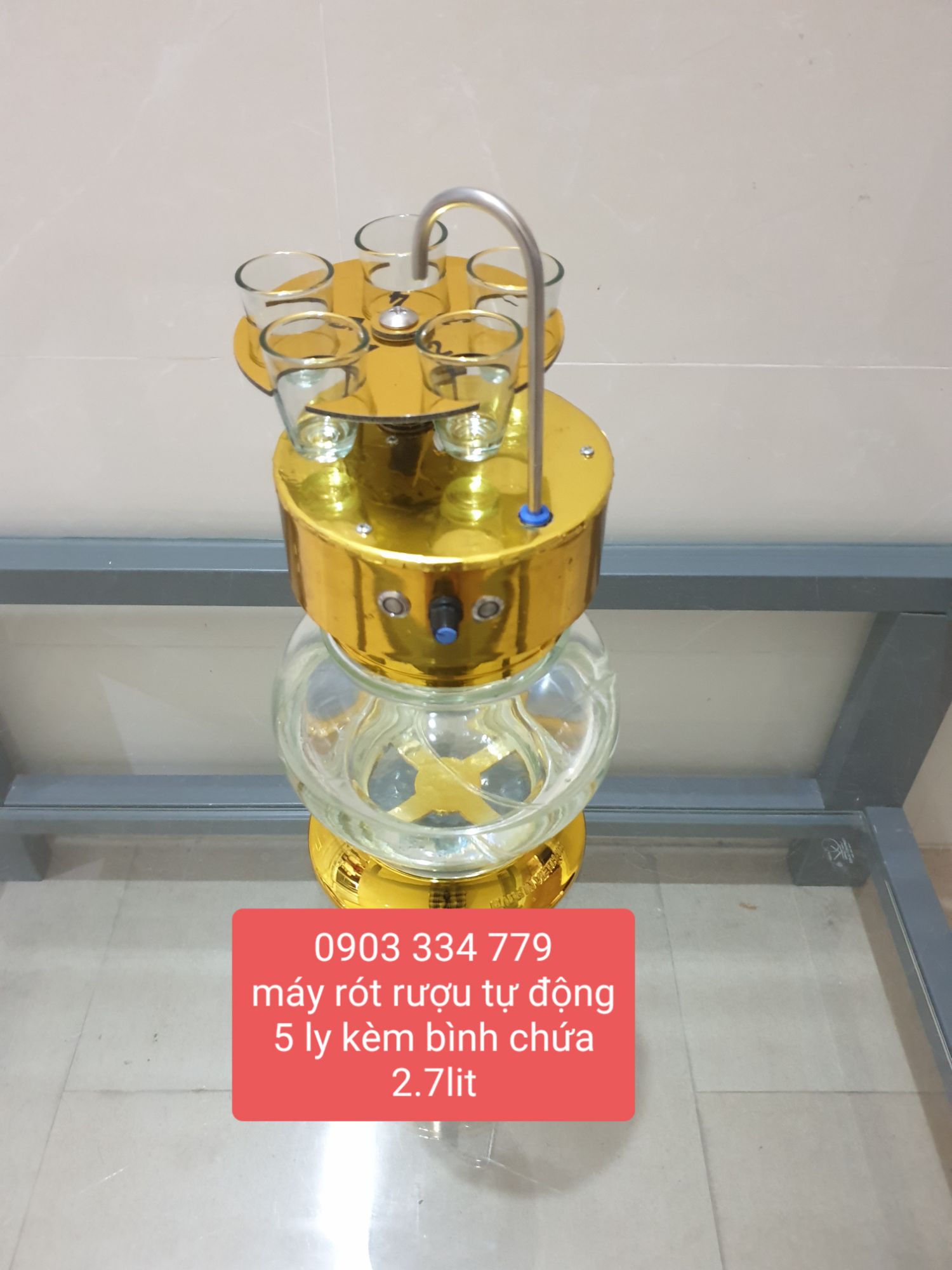 Máy rót rươu tự động 5ly kèm bình 2.7 lit
