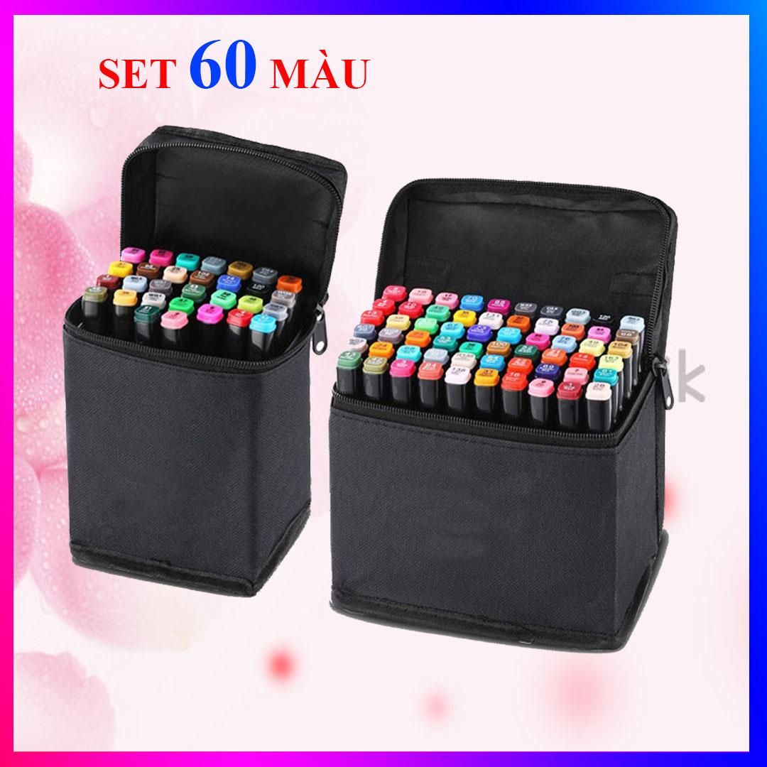 Bộ bút màu Touch 7, bút dạ màu anima cao cấp - Set 60 màu + có kèm theo túi đựng