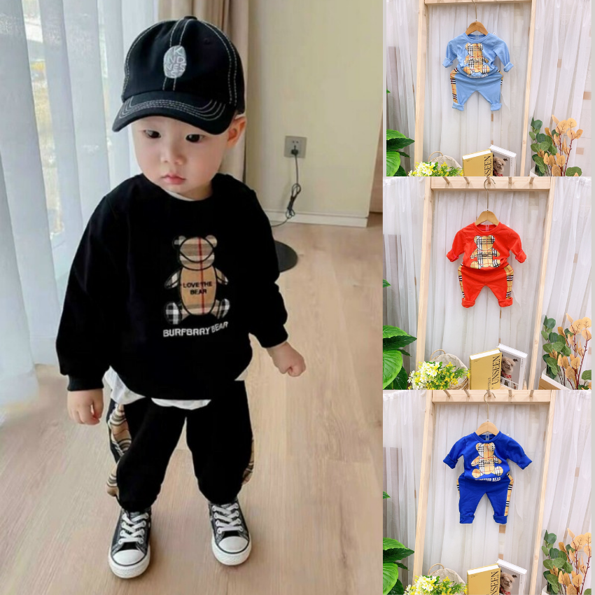 BỘ đồ bé trai chất thun in hình gấu được các bé trai yêu thích KF1 [6-9Kg]