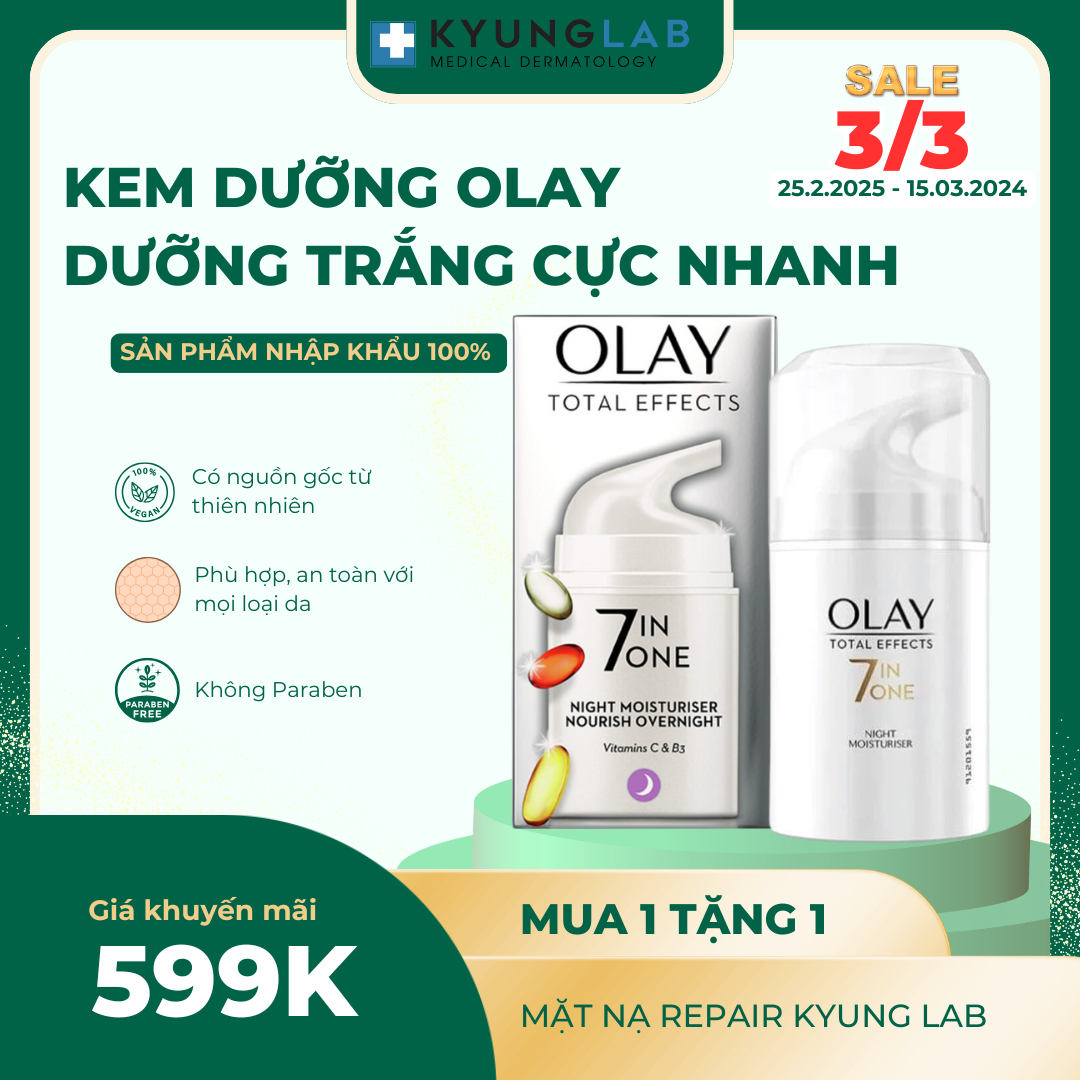  Kem Dưỡng Olay Total Effects 7 In 1 UK dưỡng trắng và tái tạo da an toàn 50ml 
