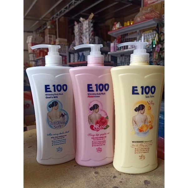 Sữa tắm trắng da e 100 chai 800ml