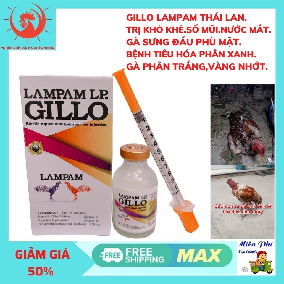 Gillo thái lan chai 20ml - tr.ị khò khè, sổ mũi, phân xanh, phân trắng cho gà đá.tặng kim tiêm.