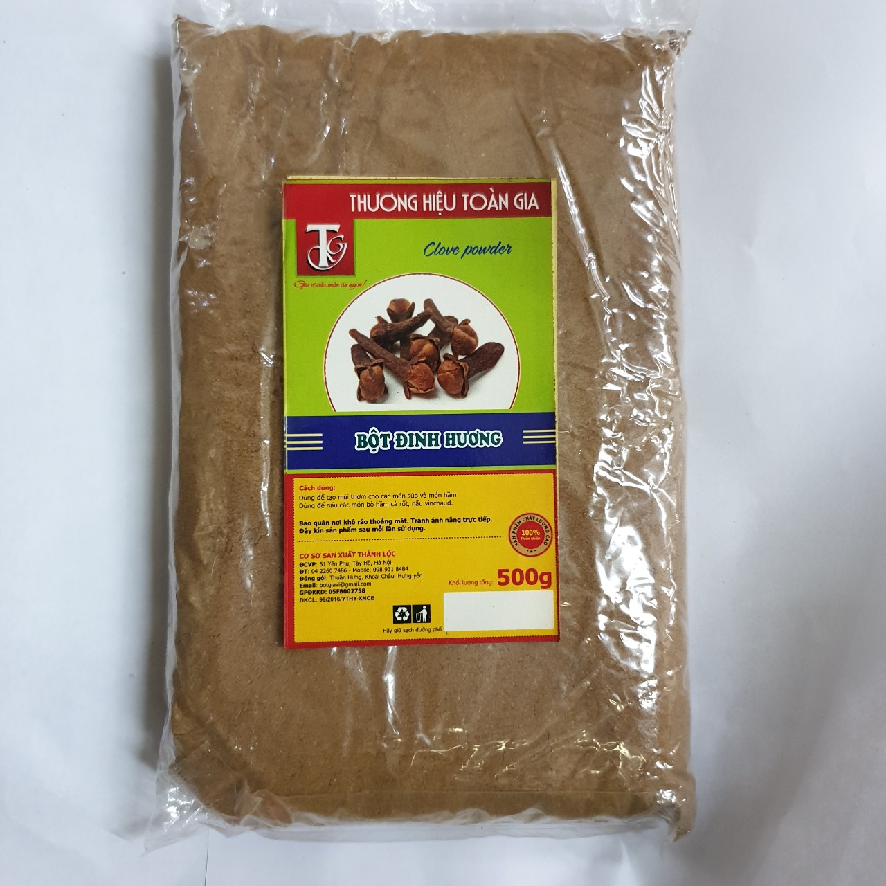 Bột đinh hương nguyên chất gói 500gr - gia vị cho món ăn thơm ngon, hấp dẫn