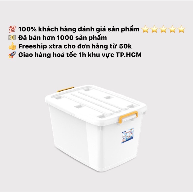Thùng nhựa vuông đựng đồ đa năng có bánh xe duy tân 15l/30l/55l/90l/120l/140l/220l