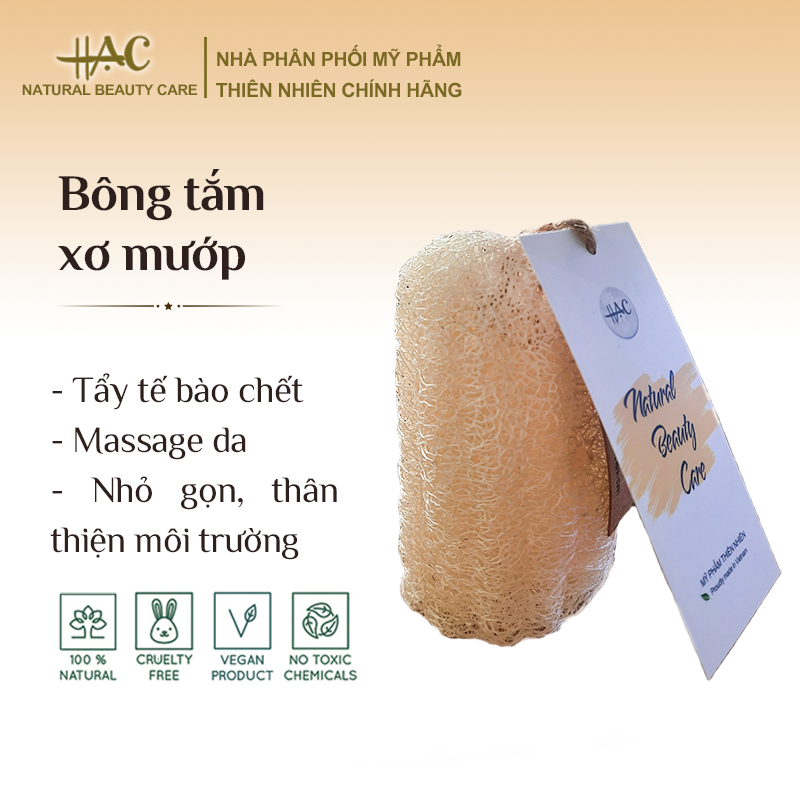 Xơ mướp tắm, tẩy tế bào chết, chăm sóc cơ thể - HẠC Natural Beauty Care