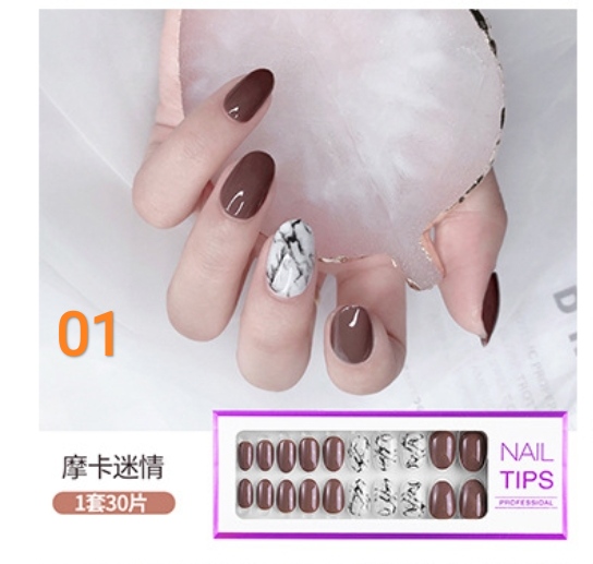 [HOT] Móng tay giả cao cấp màu sắc sang chảnh 30 móng(có miếng dán móng silicon) - 01