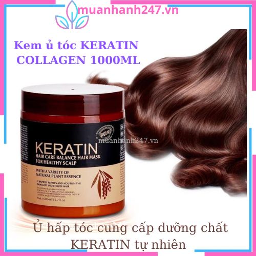 Ủ hấp tóc cung cấp dưỡng chất keratin tự nhiên, kem ủ tóc keratin collagen 1000ml lavender brazil