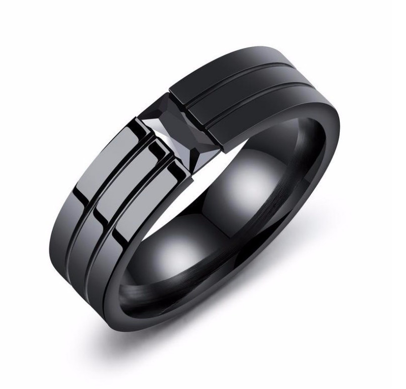 Nhẫn Nam Màu Đen Titan Cao Cấp TT 0849
