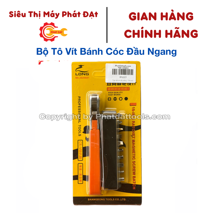 Bộ tô vít bánh cóc đầu ngang 10 chi tiết