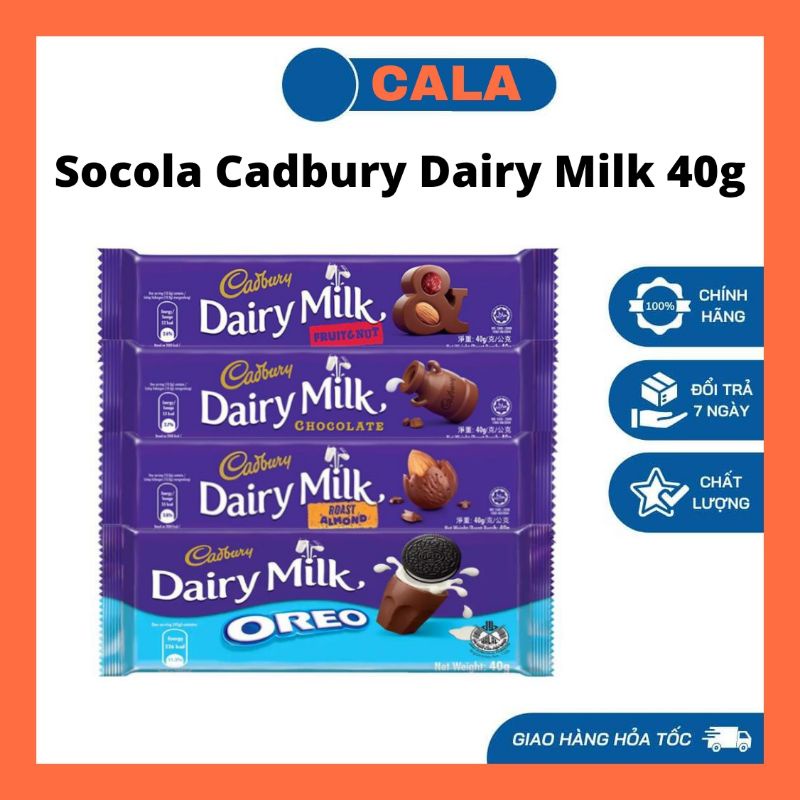 Socola Cadbury Dairy Milk thanh 40gr