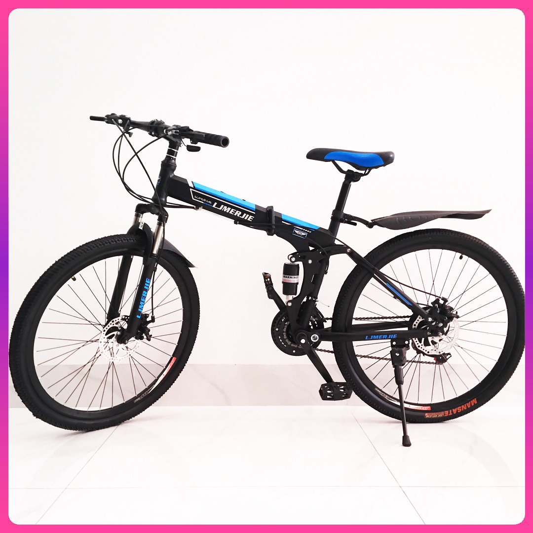 Xe Đạp Thể Thao, Xe Đạp Địa Hình Gấp Gọn LJMER Size 26 Inch Dành Cho Người 1m6-1m8, Khung Hợp Kim Bộ Chuyển Động 21 tốc độ + Tặng Chắn Bùn