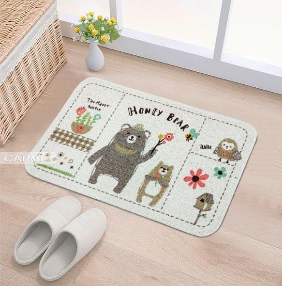 Thảm chùi chân carmi 37*58 cotton honey bear
