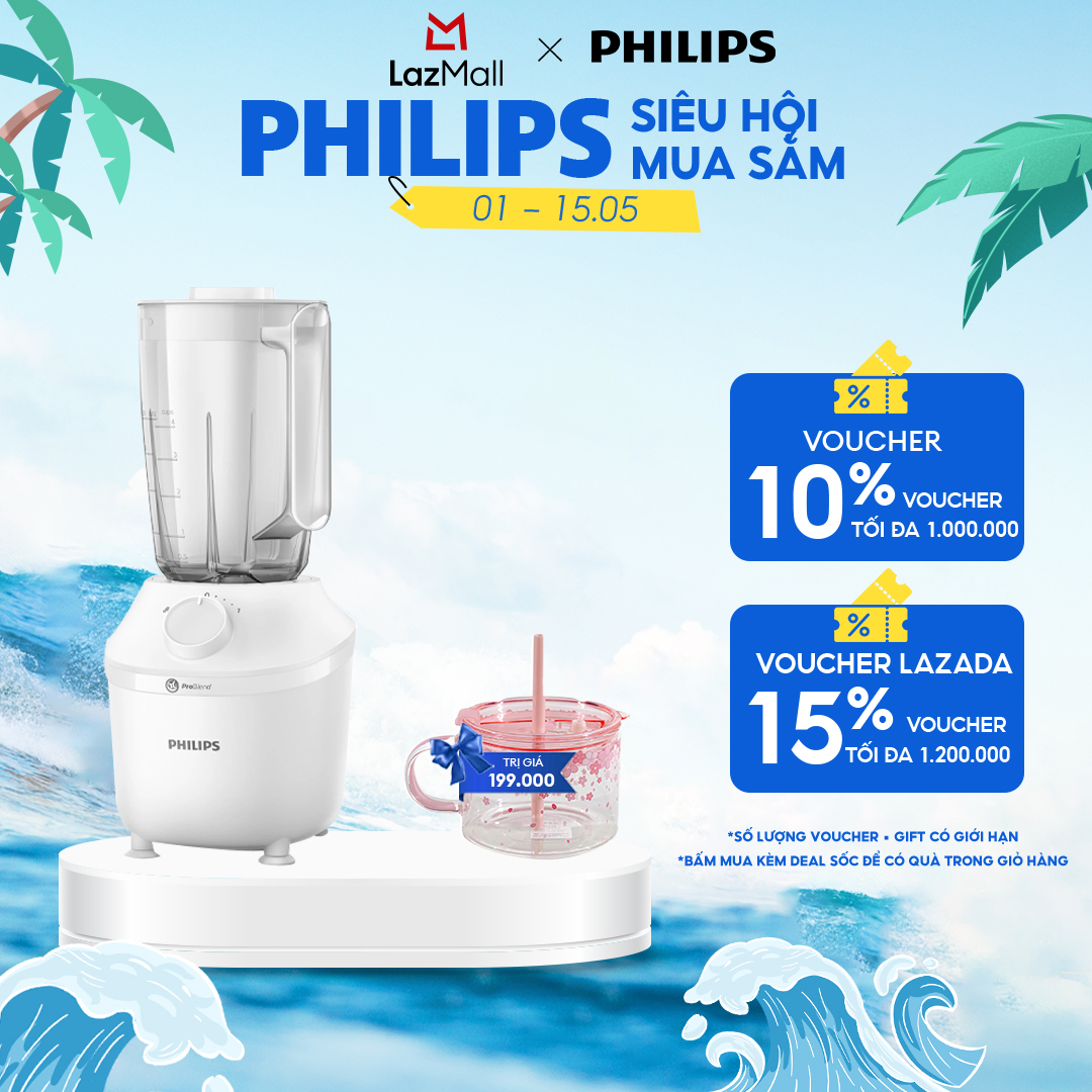 Máy Xay Sinh Tố Philips HR2041/00 Thế Hệ Mới |450W| Xay Nhuyễn Mịn - Hàng Chính Hãng