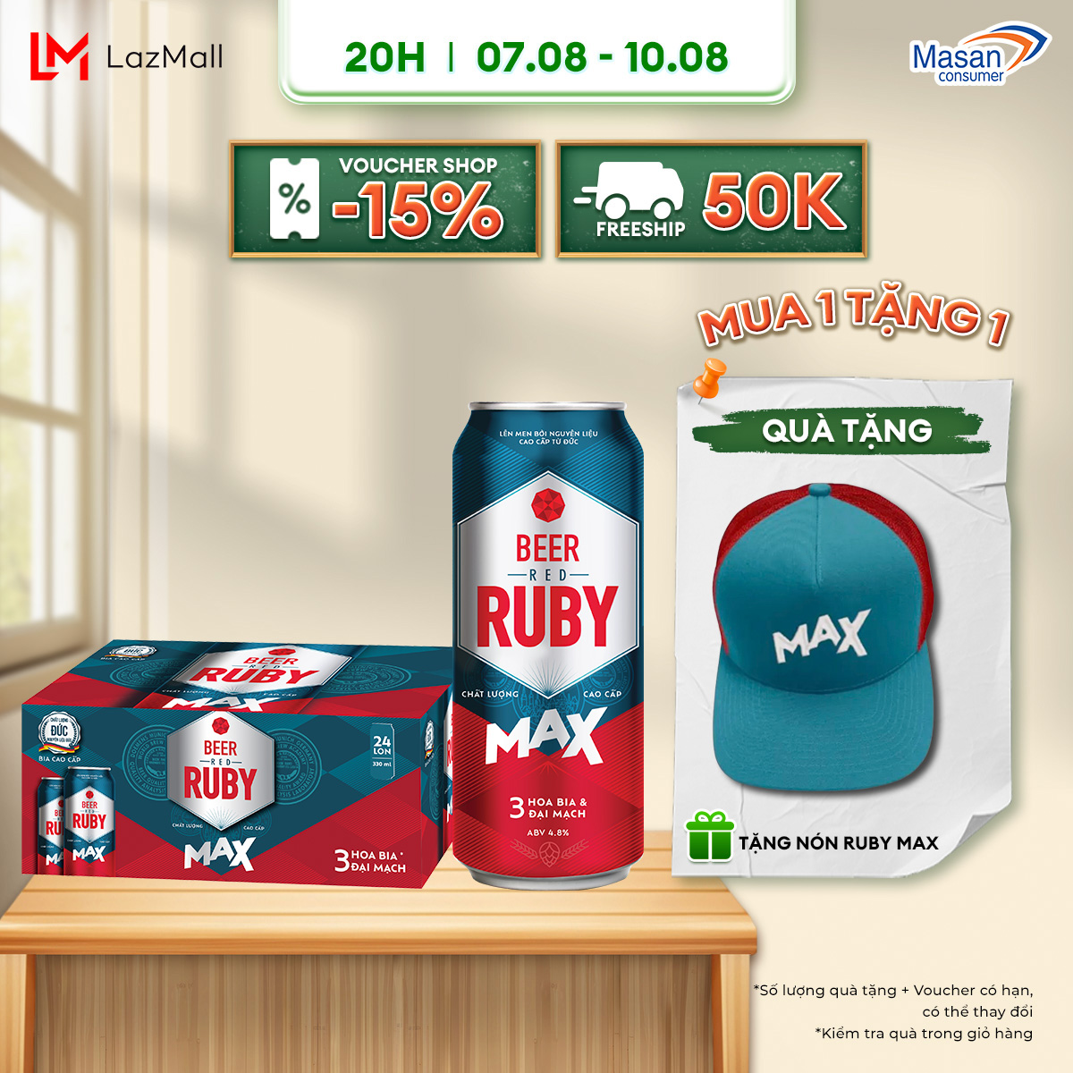 Bia red ruby max - thùng 24 lon 330ml