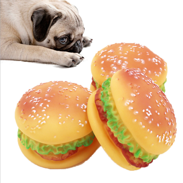 Đồ chơi hình bánh burger cho thú cưng chó mèo có âm thanh