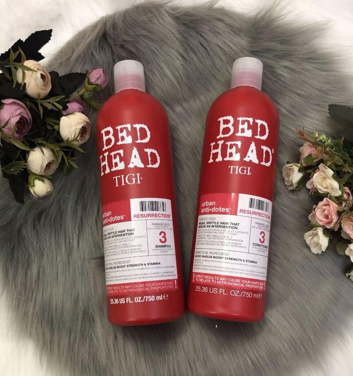 Bộ dầu gội xả tigi đỏ bed head phục hồi cấp độ 3 - 750ml cặp dầu gội đầu xả phục hồi tóc hư tổn