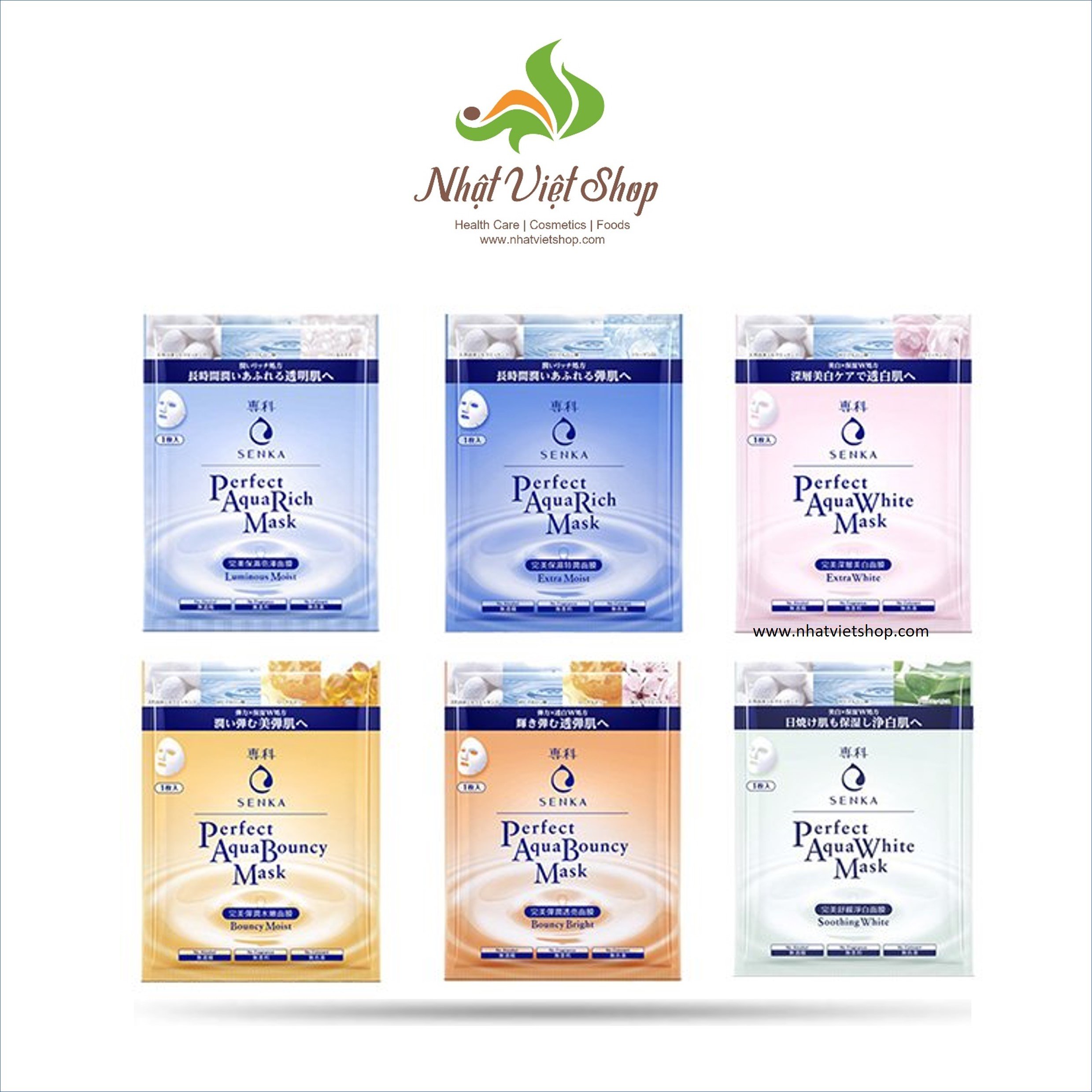 Combo 5 Mặt Nạ Dưỡng Da Senka Perfect Aqua Mask - Chọn loại nào inbox shop.