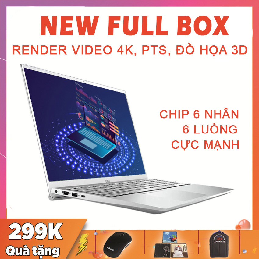 [Trả góp 0%] Dell Inspiron 5505 Làm Lập Trình Đồ Họa Siêu Đỉnh Ryzen R5-4500U RAM 16G, SSD 512G VGA AMD Radeon Graphics Màn 15.6 Full HD IPS