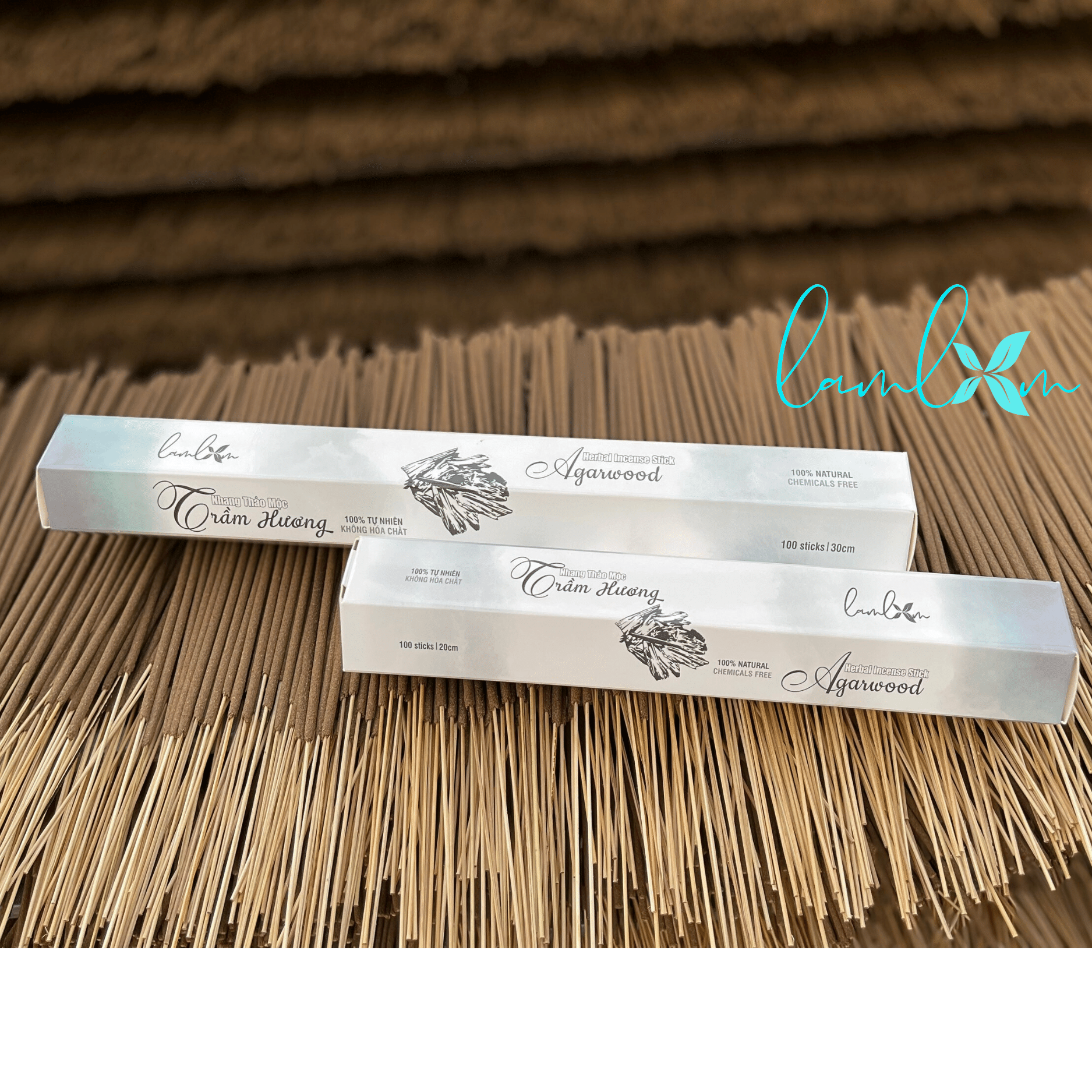 Nhang trầm hương Lam Lam nhang thơm thư giãn, xông nhà, thờ cúng - nhang sạch 20cm và 30cm