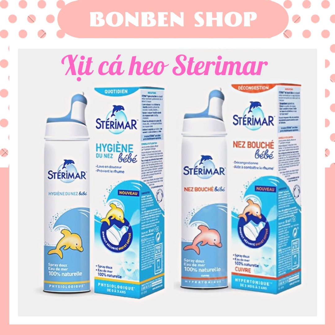 Xịt cá heo - xịt muối biển sterimar pháp chính hãng 100ml date t 3/2026