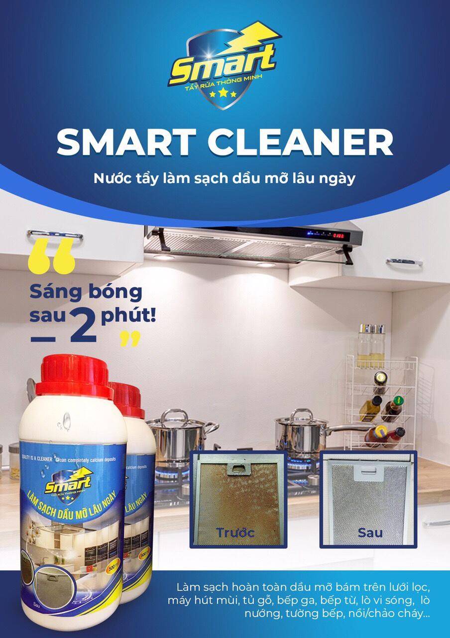 Chai Tẩy Dầu Mỡ Lưới Lọc Máy Hút Mùi, Bếp Ga, Bếp Từ, Lò Nướng, Xoong Nồi Cháy Mỡ, Cáu Bân Smart Cleaner