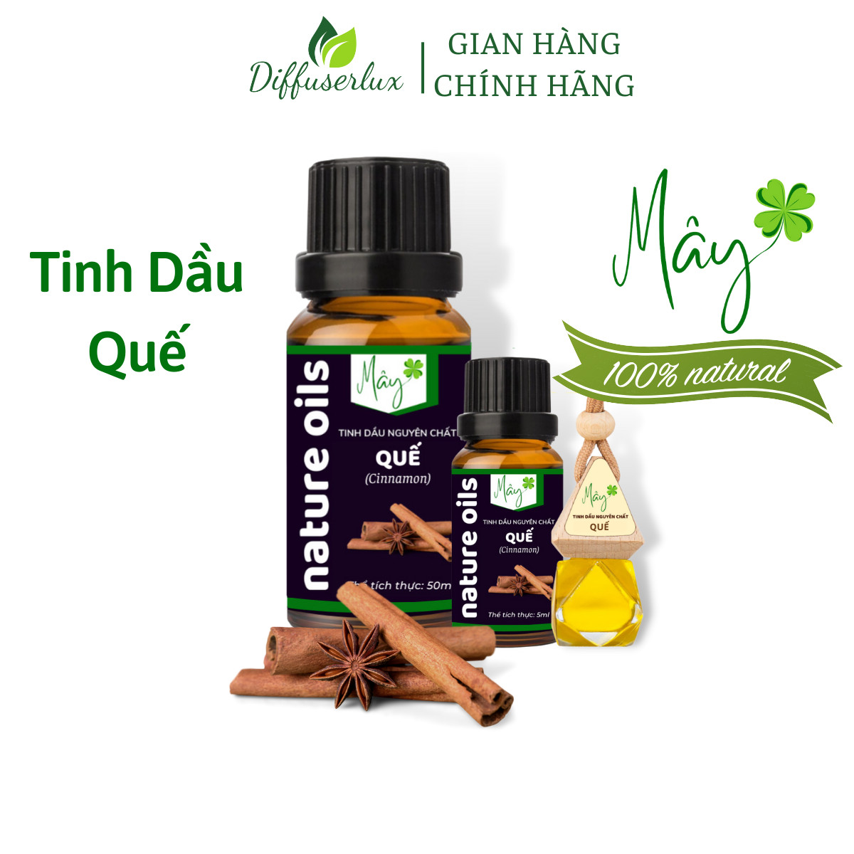 Tinh dầu thơm phòng Quế 10ml-50ml có kiểm định, chính hãng Tinh Dầu Mây