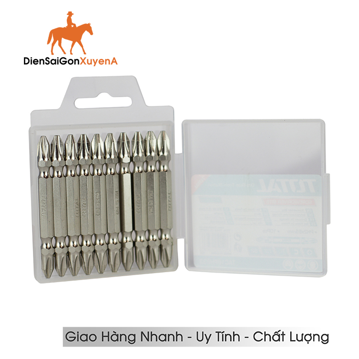 Bộ 10 mũi 2 đầu vít ph2+ph2 65mm total tac16ph233 - điện sài gòn xuyên á