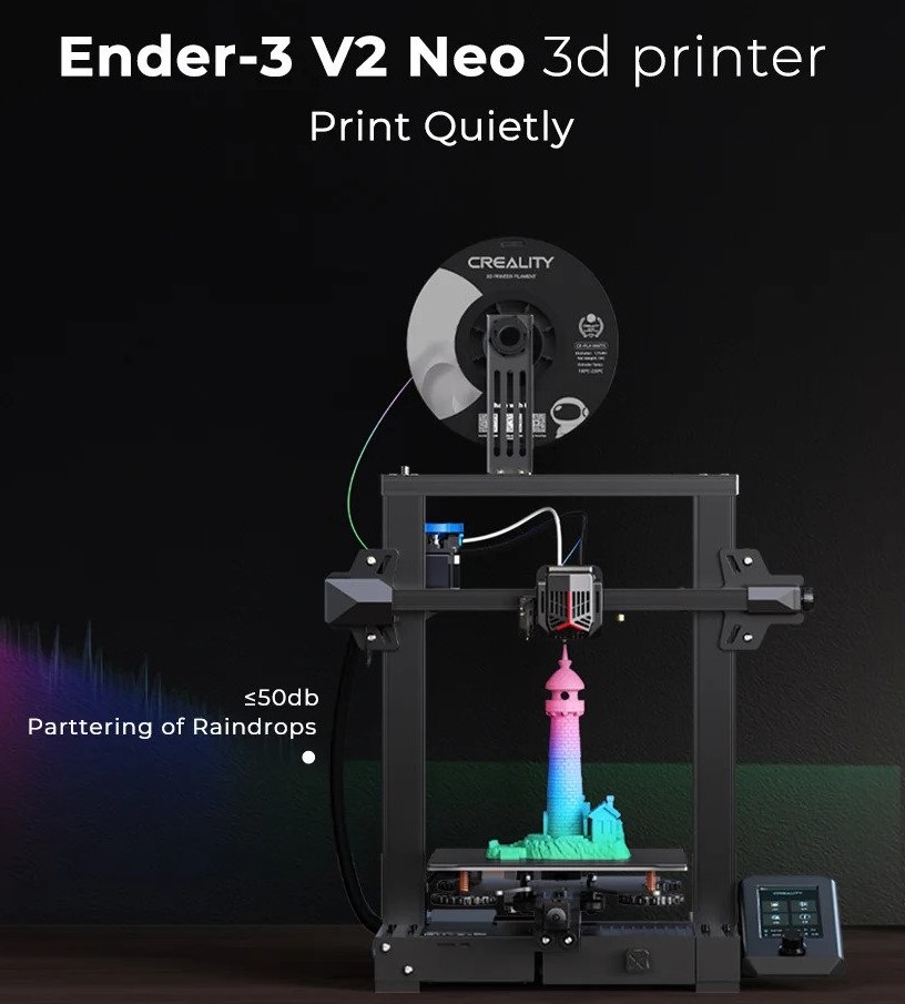 Máy in 3d creality ender 3 v2 neo khổ in 2225cm cân bàn tự động với cr-touch