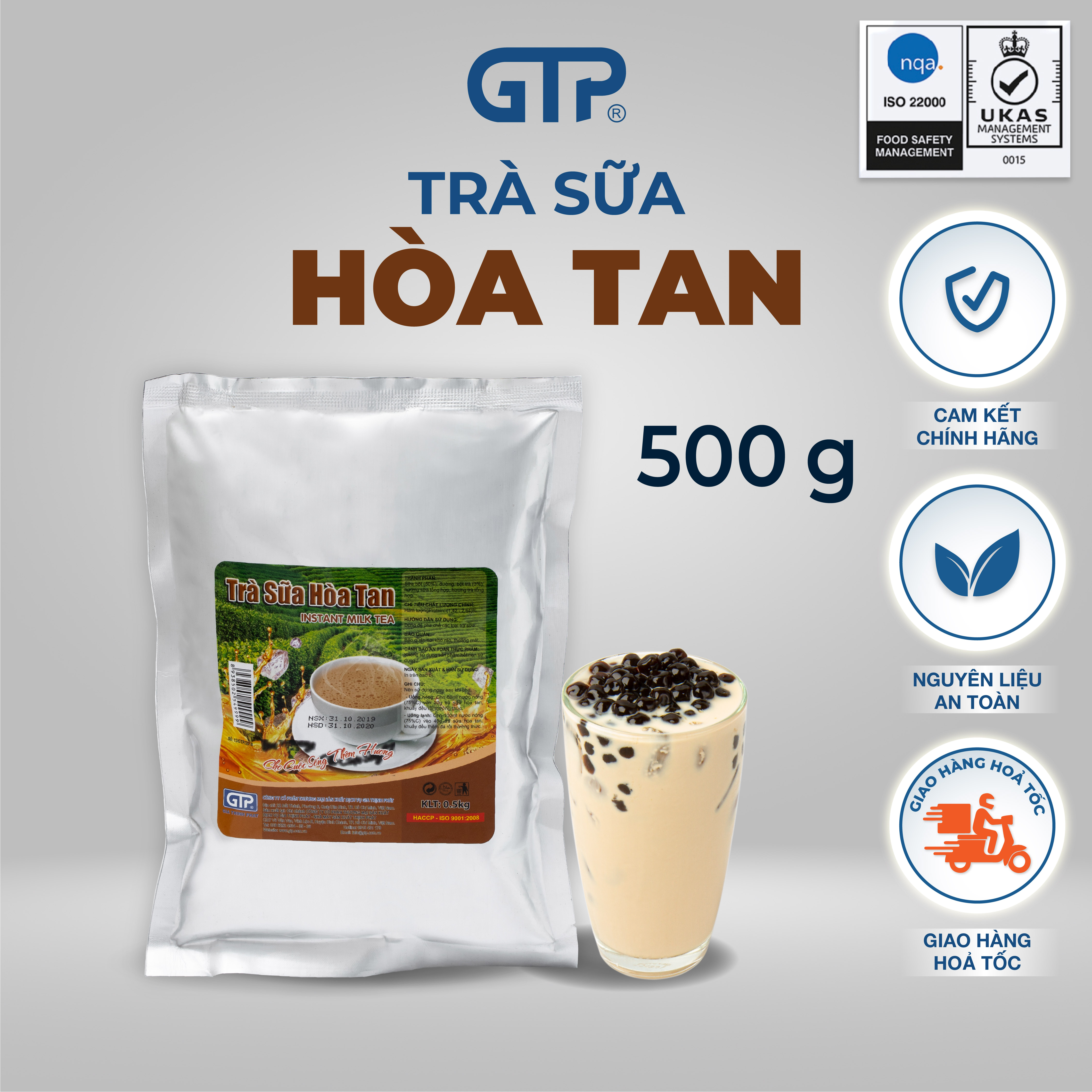 Trà Sữa Hòa Tan GTP , trà sữa truyền thống trân châu