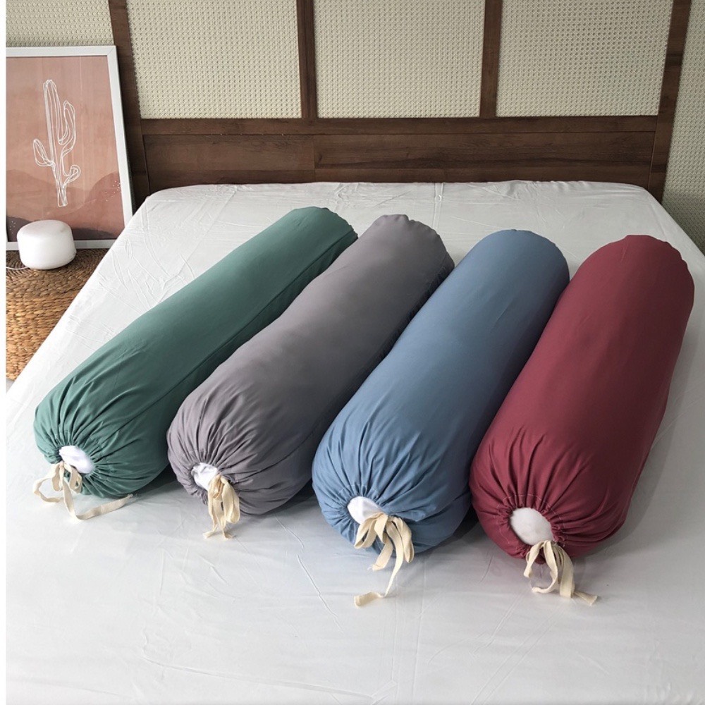 Vỏ gối ôm Cotton Tici trơn kích thước 35x100cm