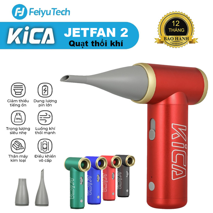 Máy thổi khí thay thế khí nén KiCA JetFan 2 cho Máy tính/Bàn phím/Dọn dẹp nhà cửa/Ống kính máy ảnh/Cắm trại/BBQ/Xe hơi - CHÍNH HÃNG