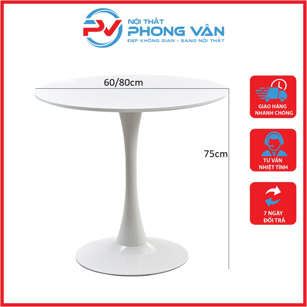 Bàn ăn - bàn cafe tròn tulip nhập khẩu đẹp hiện đại - bàn tròn tulip màu đen trắng ngồi cafe, làm việc, decor nhà