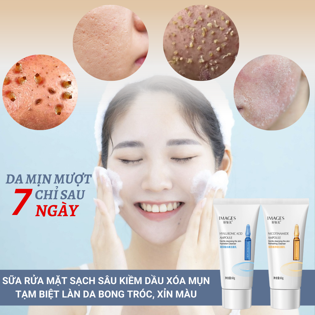 Sữa Rửa Mặt Làm Trắng Da, Ngừa Mụn IMAGES làm sạch sâu kiểm soát nhờn dưỡng ẩm trắng da giúp da sáng căng mướt sáng mịn