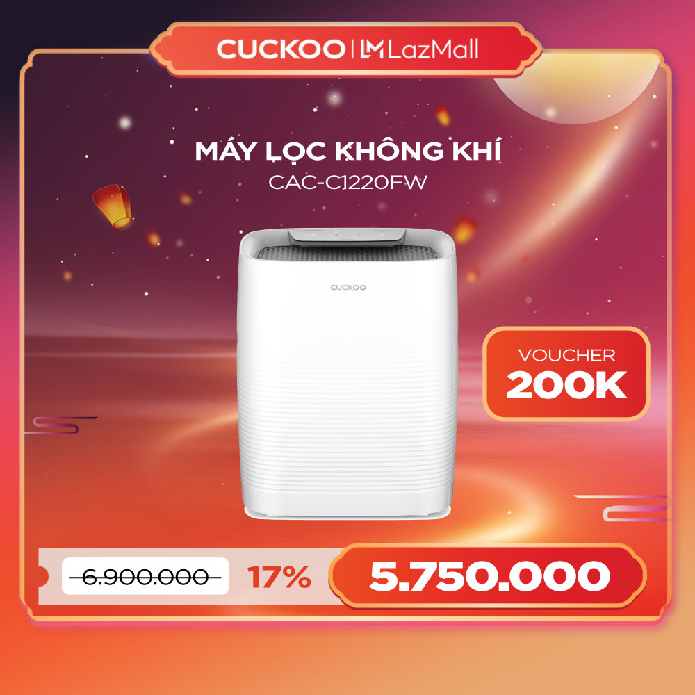 Máy lọc không khí Cuckoo CAC-C1220FW/WHCRVN(S) diện tích 37m2  - Hàng chính hãng
