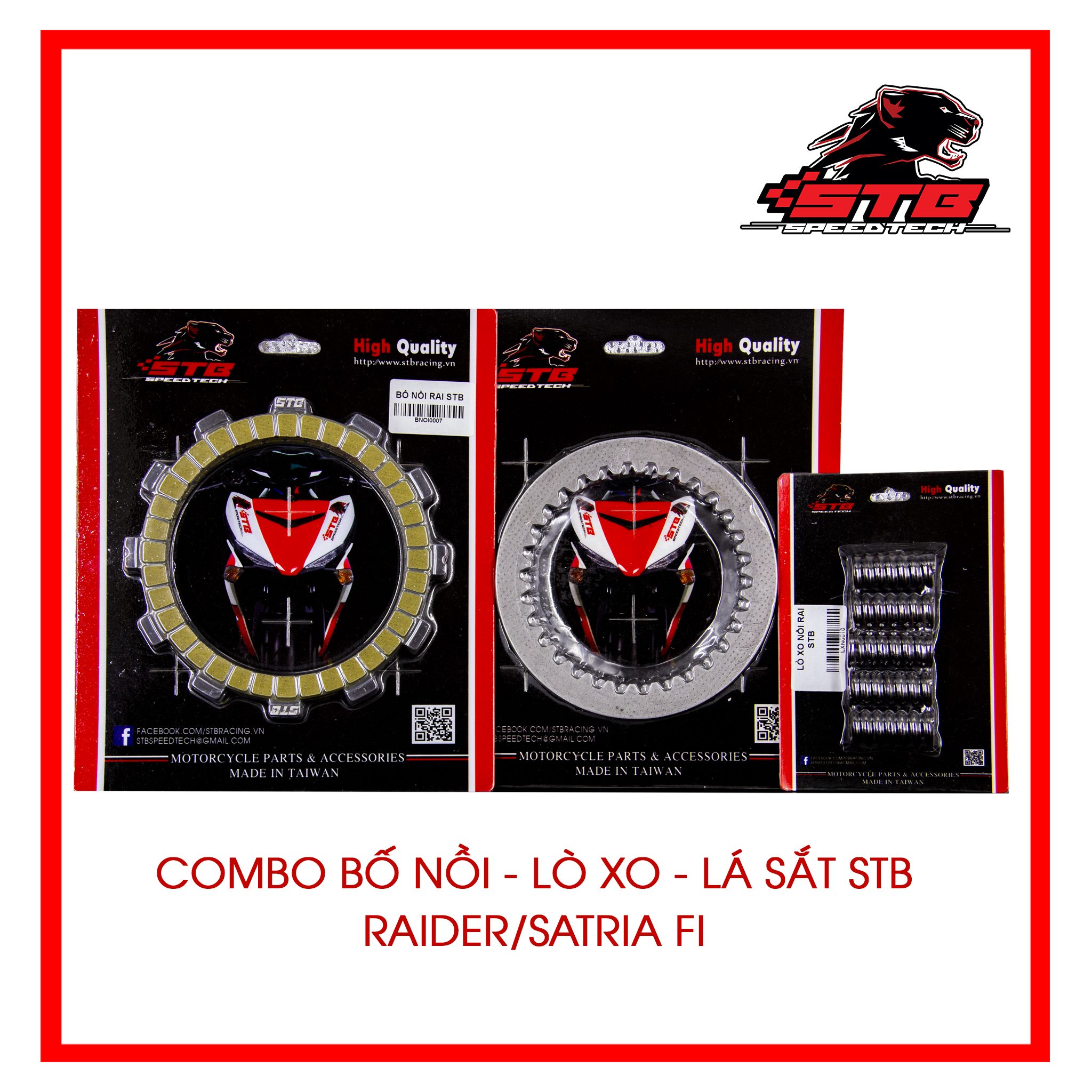 Combo Lá sắt + Bố nồi + Loxo STB gắn Satria Raider chính hãng