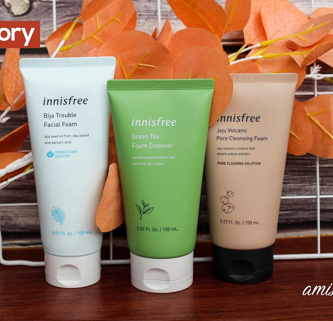 Sữa Rửa Mặt Innisfree 150ml / Trà Xanh / Tro Núi lửa / Super Volcanic / Olive / White Pore/Bija
