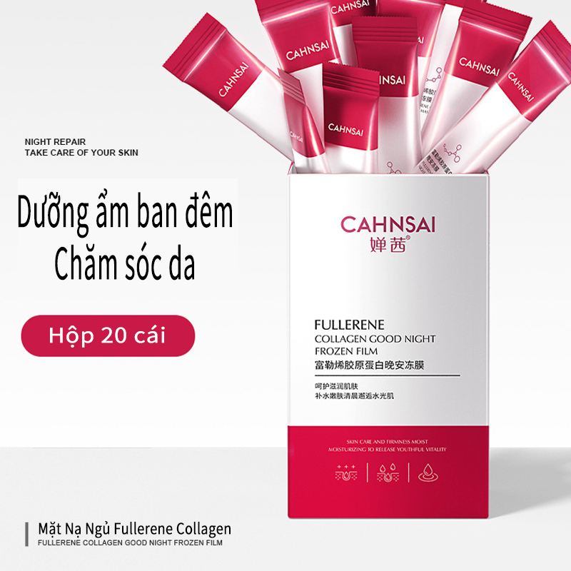 Mặt nạ ngủ fullerene collagen cahnsai không cần rửa dưỡng da làm sáng da chống nhăn chống lão hóa se khít lỗ chân lông nâng cơ căng da bổ sung collagen