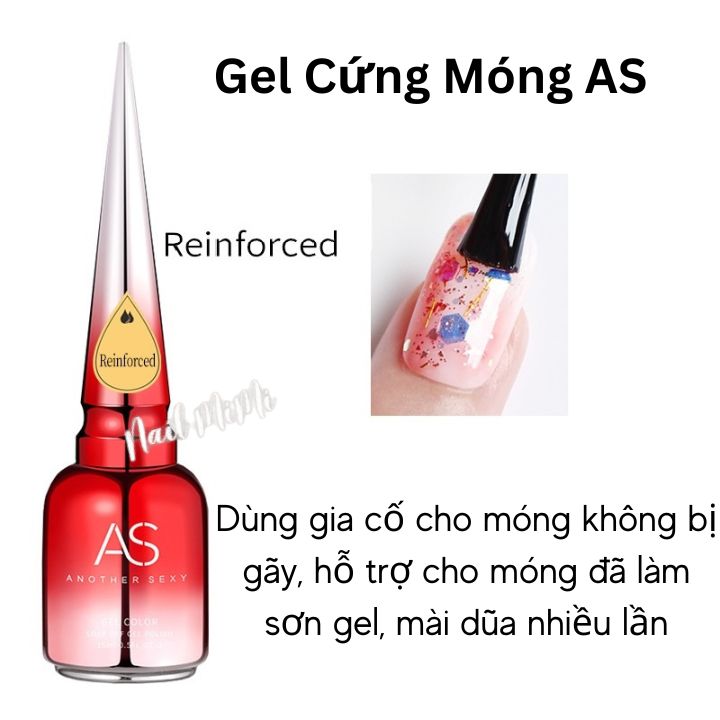 Sơn gel cứng móng as chai đỏ 15ml