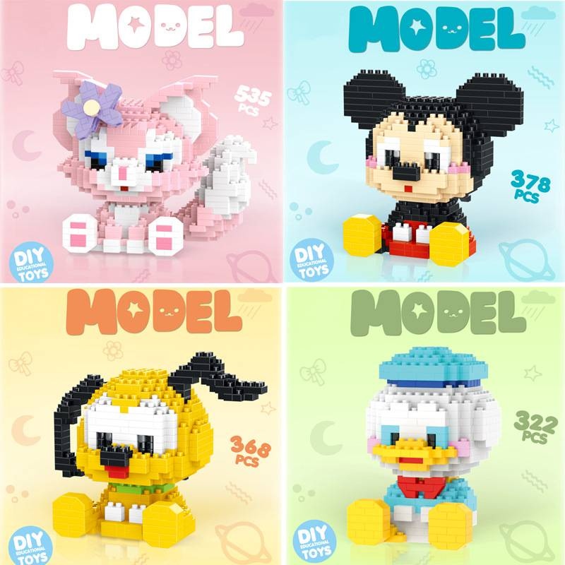 Khối xây dựng Disney-Bộ mô hình lắp ráp-Động vật hoạt dễ thương-Hiệu ứng 3D