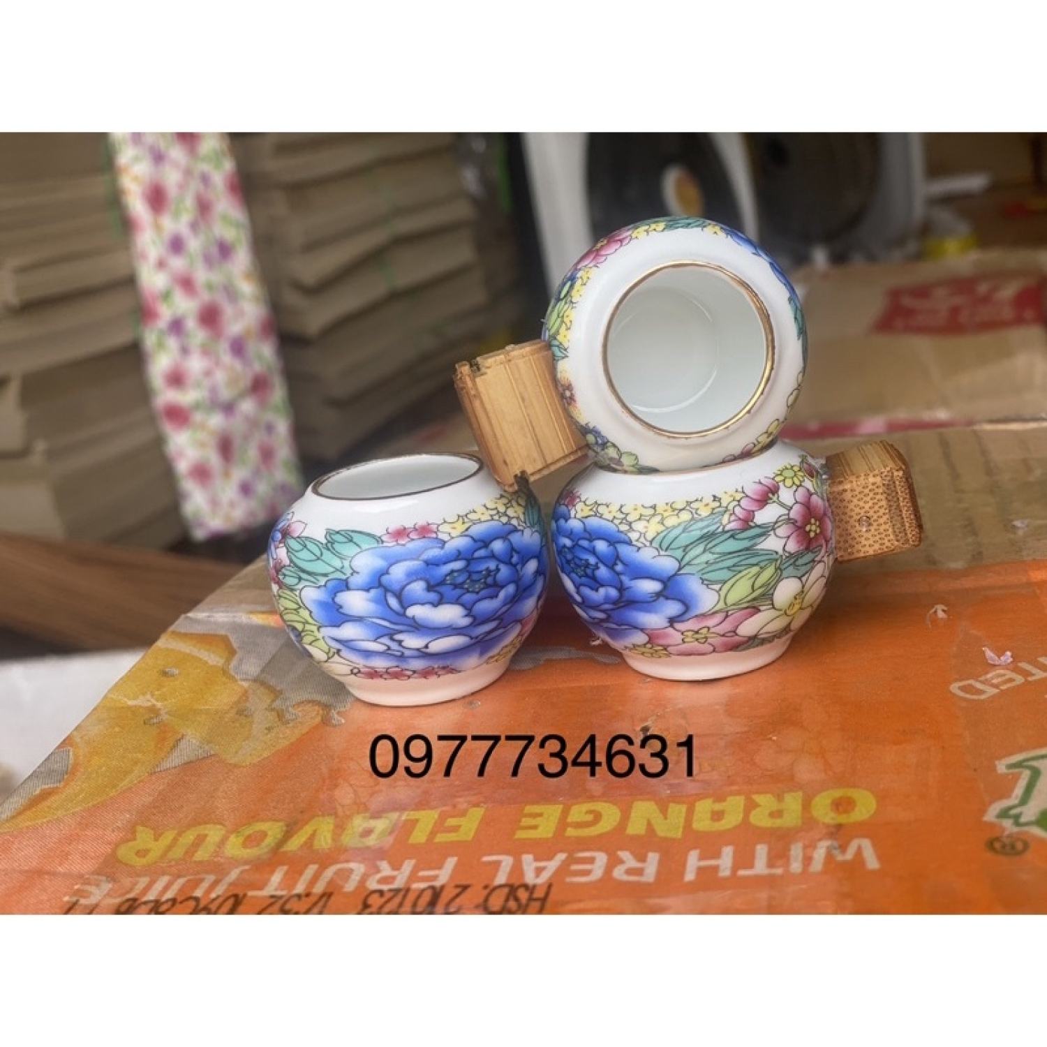 Cóng Bách Hoa Decal Trυng Quốc bộ 3 chiếc phụ kiện lồng chim chào mào, chích choè cao cấp